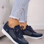 Antonia | Sneaker Damen mit Reissverschluss Strass-Details