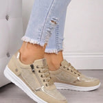 Antonia | Sneaker Damen mit Reissverschluss Strass-Details
