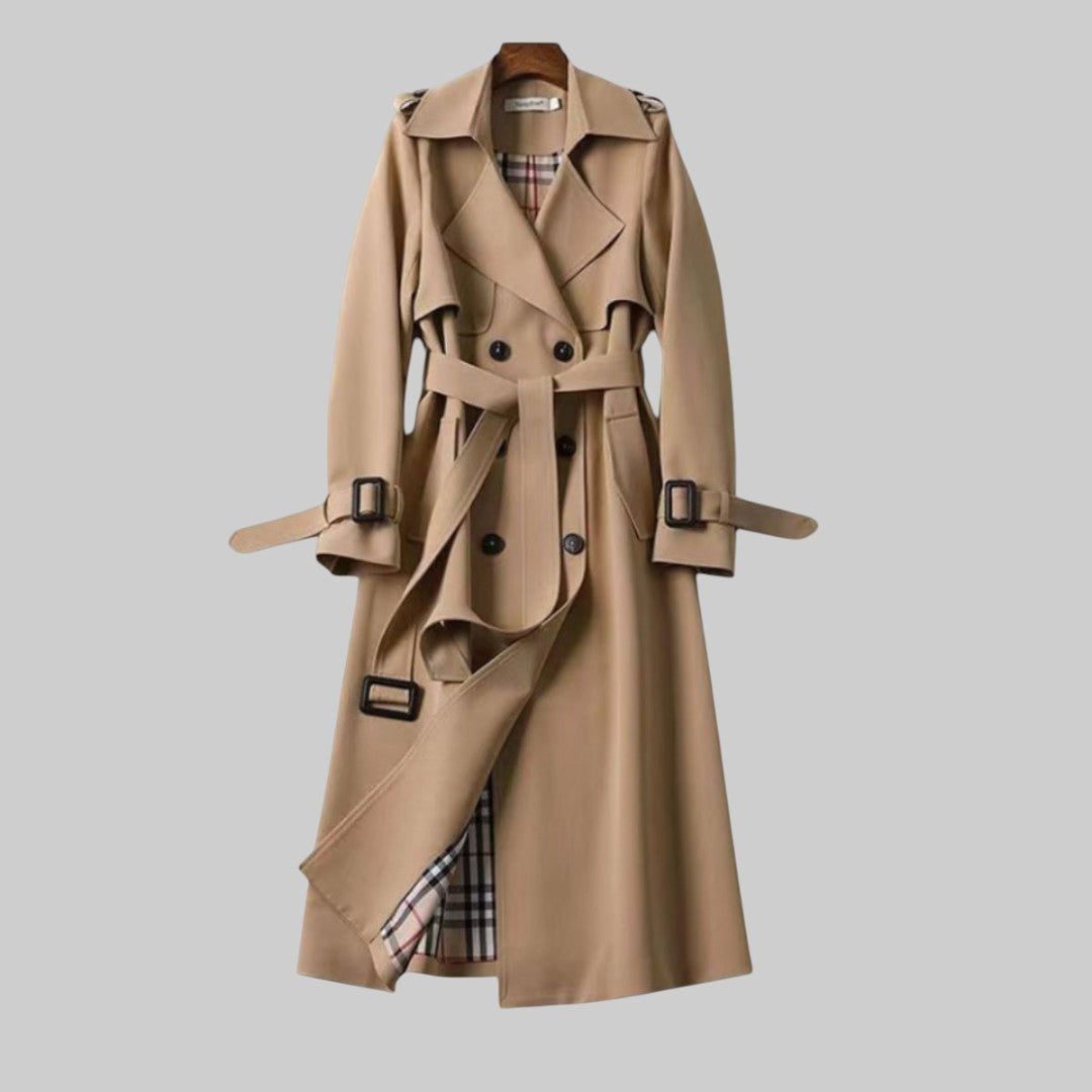 Antonia | Trenchcoat Damen Lang Doppelreihig mit Gürtel
