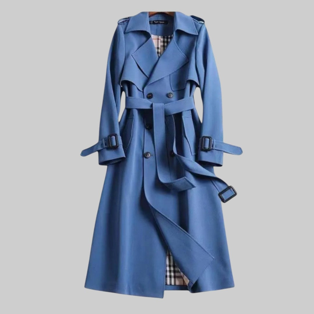 Antonia | Trenchcoat Damen Lang Doppelreihig mit Gürtel