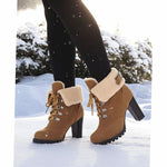 Ariane | Chelsea Boots Damen Wildleder Sherpa Blockabsatz