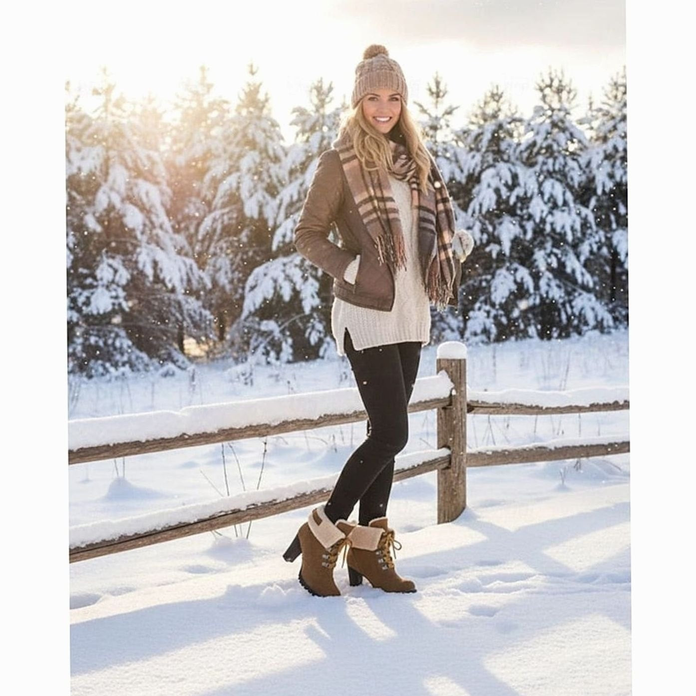 Ariane | Chelsea Boots Damen Wildleder Sherpa Blockabsatz