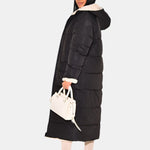 Ariane | Lange Daunenjacke mit Kapuze Damen Teddy-Futter