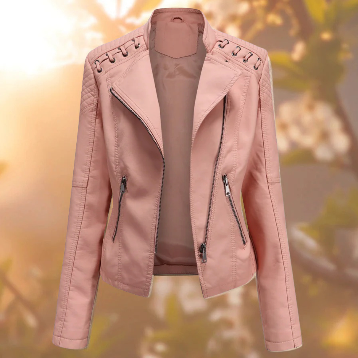 Ariane | Lederjacke Damen Bikerjacke mit Reissverschluss