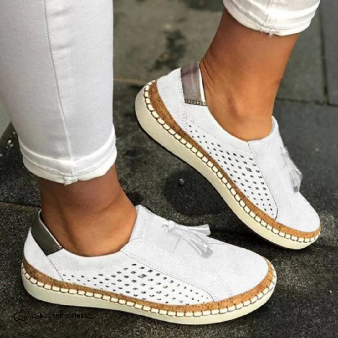 Ariane | Loafer Damen Wildleder Slip-On Quaste Perforiert