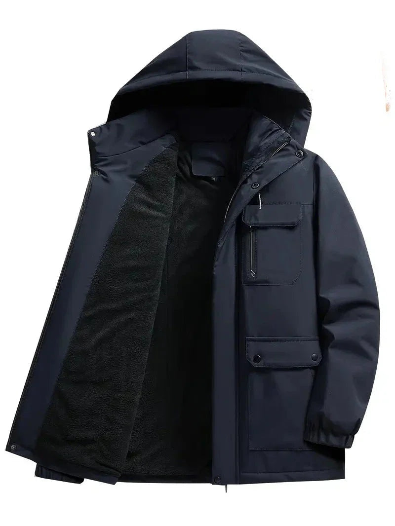 Attila | Parka Férfi Fleece Bélelt Kapucnis Vízálló