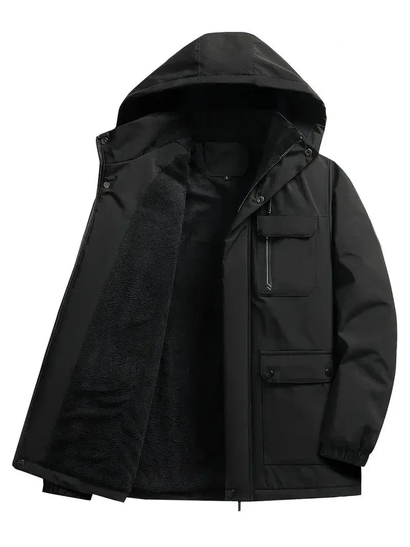 Attila | Parka Férfi Fleece Bélelt Kapucnis Vízálló