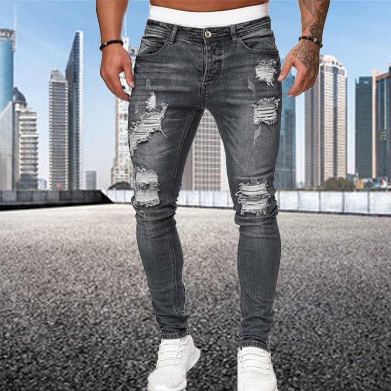 Balázs | Skinny Jeans Férfi Szakadt Slim Fit