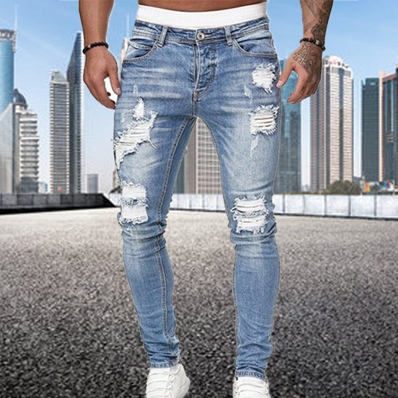 Balázs | Skinny Jeans Férfi Szakadt Slim Fit