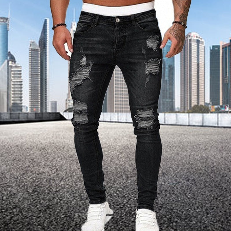 Balázs | Skinny Jeans Férfi Szakadt Slim Fit