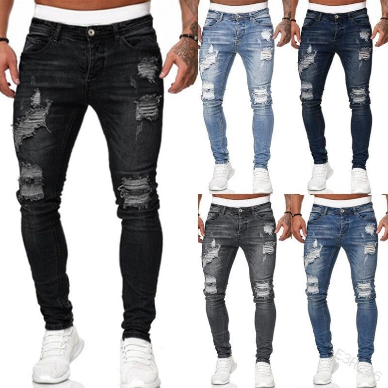 Balázs | Skinny Jeans Férfi Szakadt Slim Fit