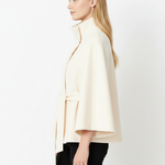 Beatrice | Cape Mantel Damen Wollmischung Stehkragen Gürtel