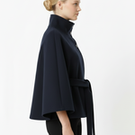 Beatrice | Cape Mantel Damen Wollmischung Stehkragen Gürtel