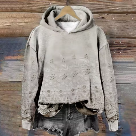Beatrice | Hoodie Damen Blumenmuster Kapuzenpullover Oversize