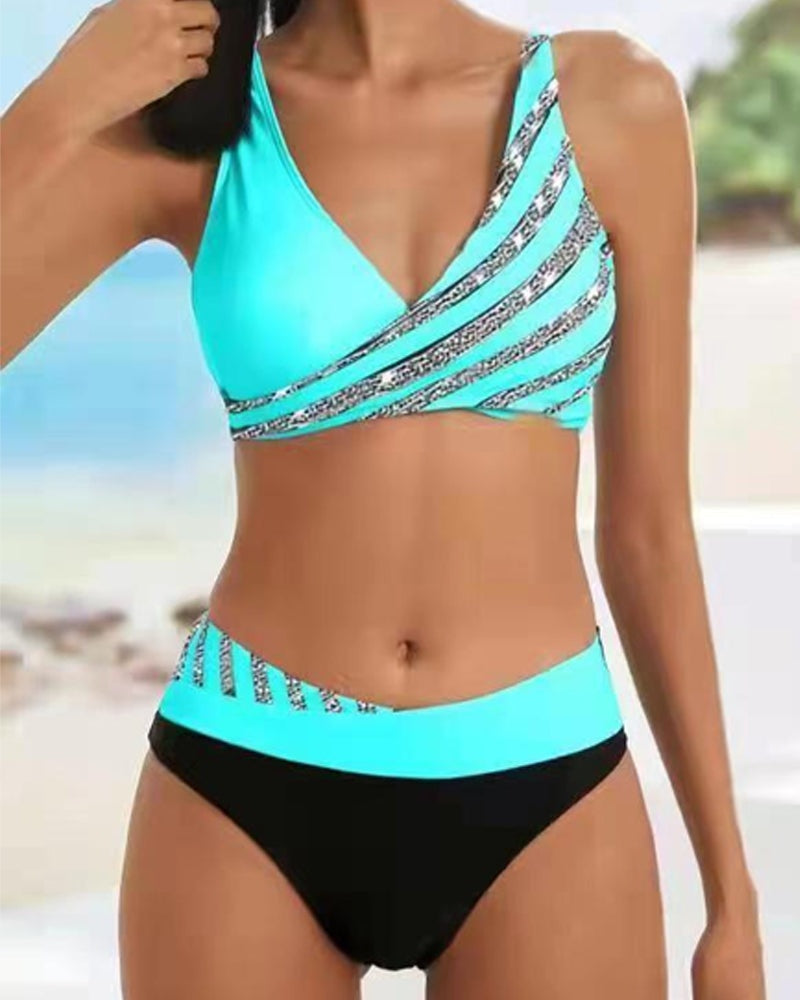 Dóra | Keresztpántos Bikini Szett Női V-nyakú