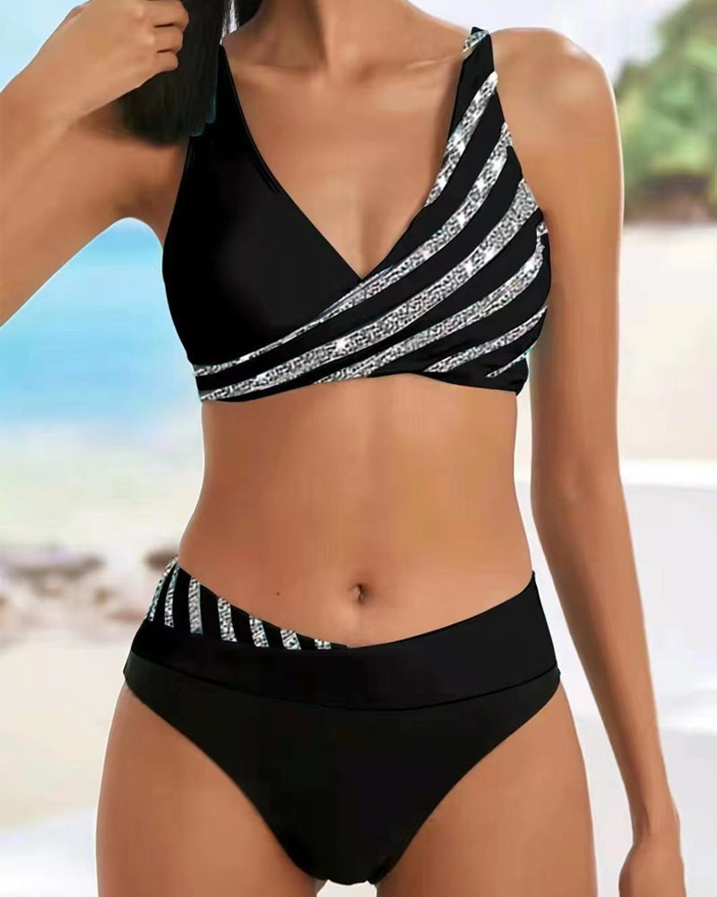 Dóra | Keresztpántos Bikini Szett Női V-nyakú