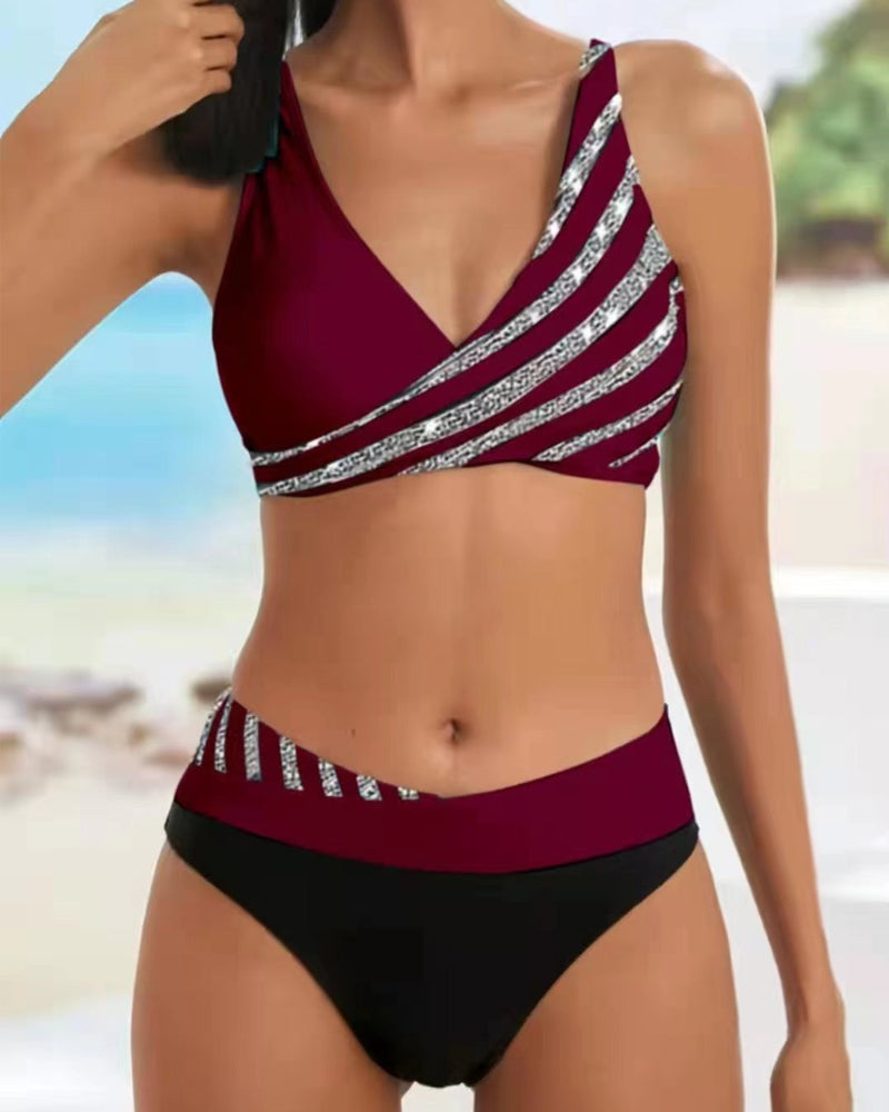 Dóra | Keresztpántos Bikini Szett Női V-nyakú