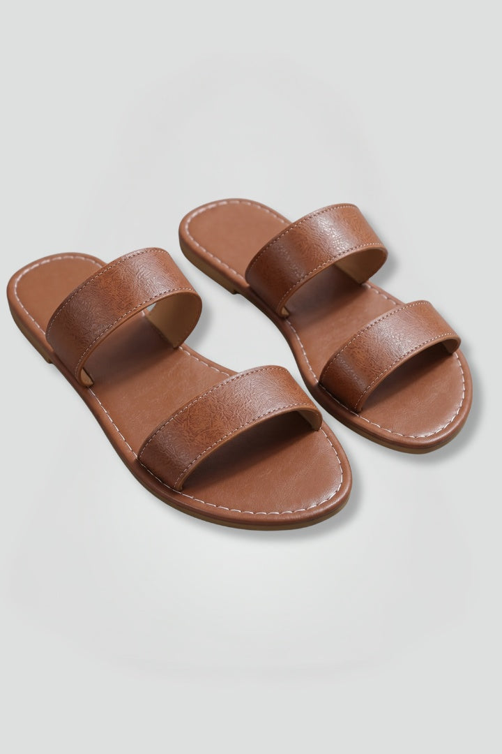Bernadett | Szandál Lapos Női Dupla Pántos Slip-On