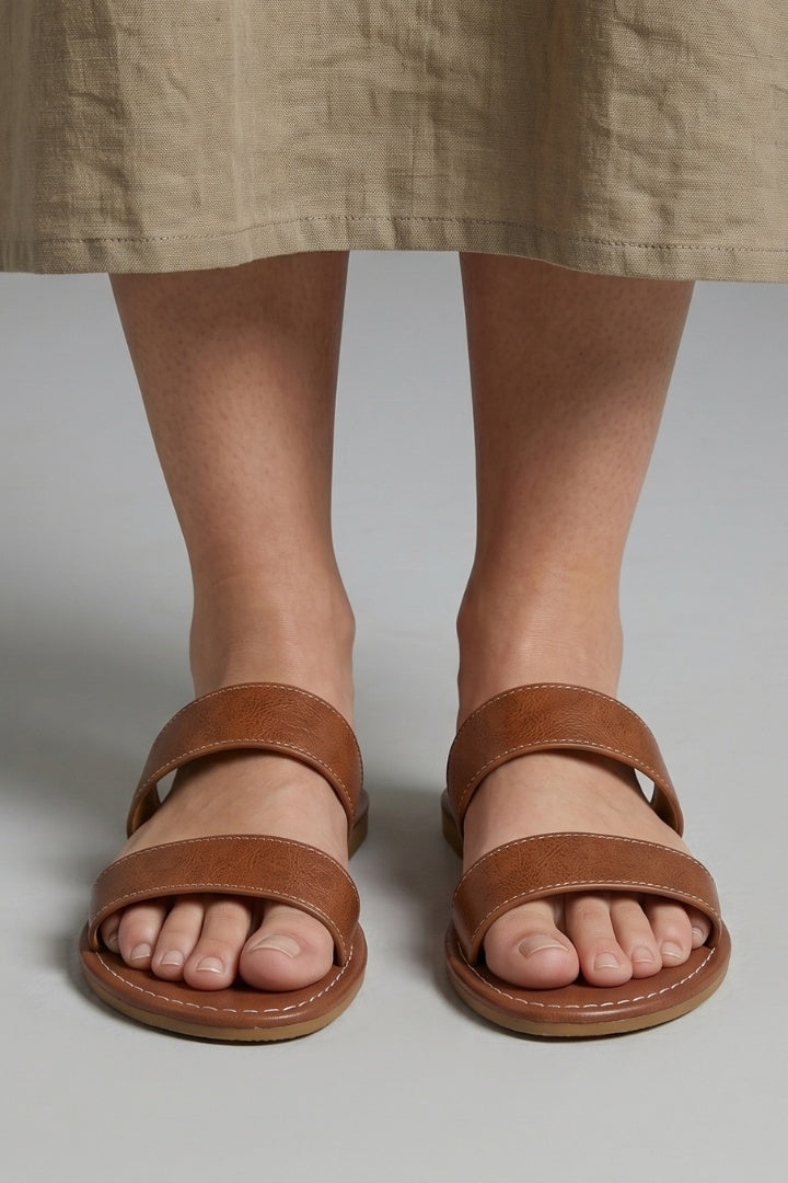 Bernadett | Szandál Lapos Női Dupla Pántos Slip-On