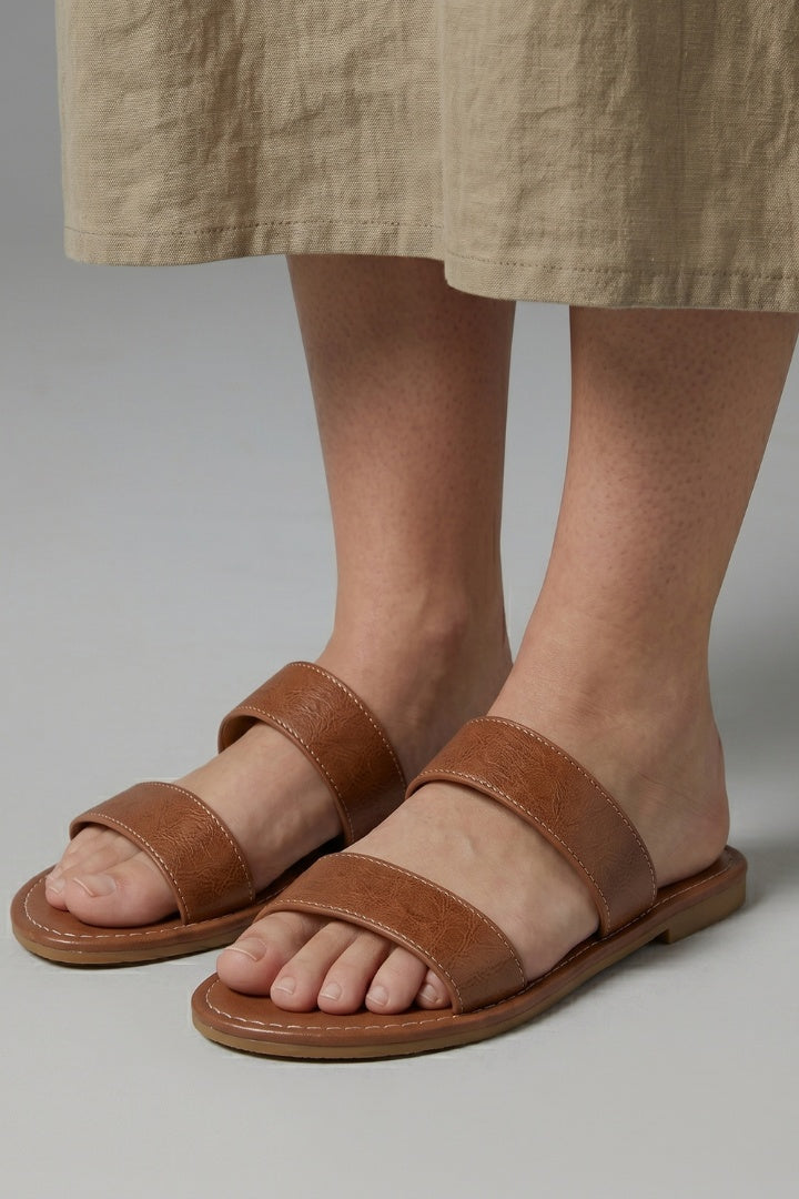 Bernadett | Szandál Lapos Női Dupla Pántos Slip-On