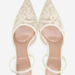 Boglárka | Kitten Heels Slingback Cipő Női Hímzett Csipkés