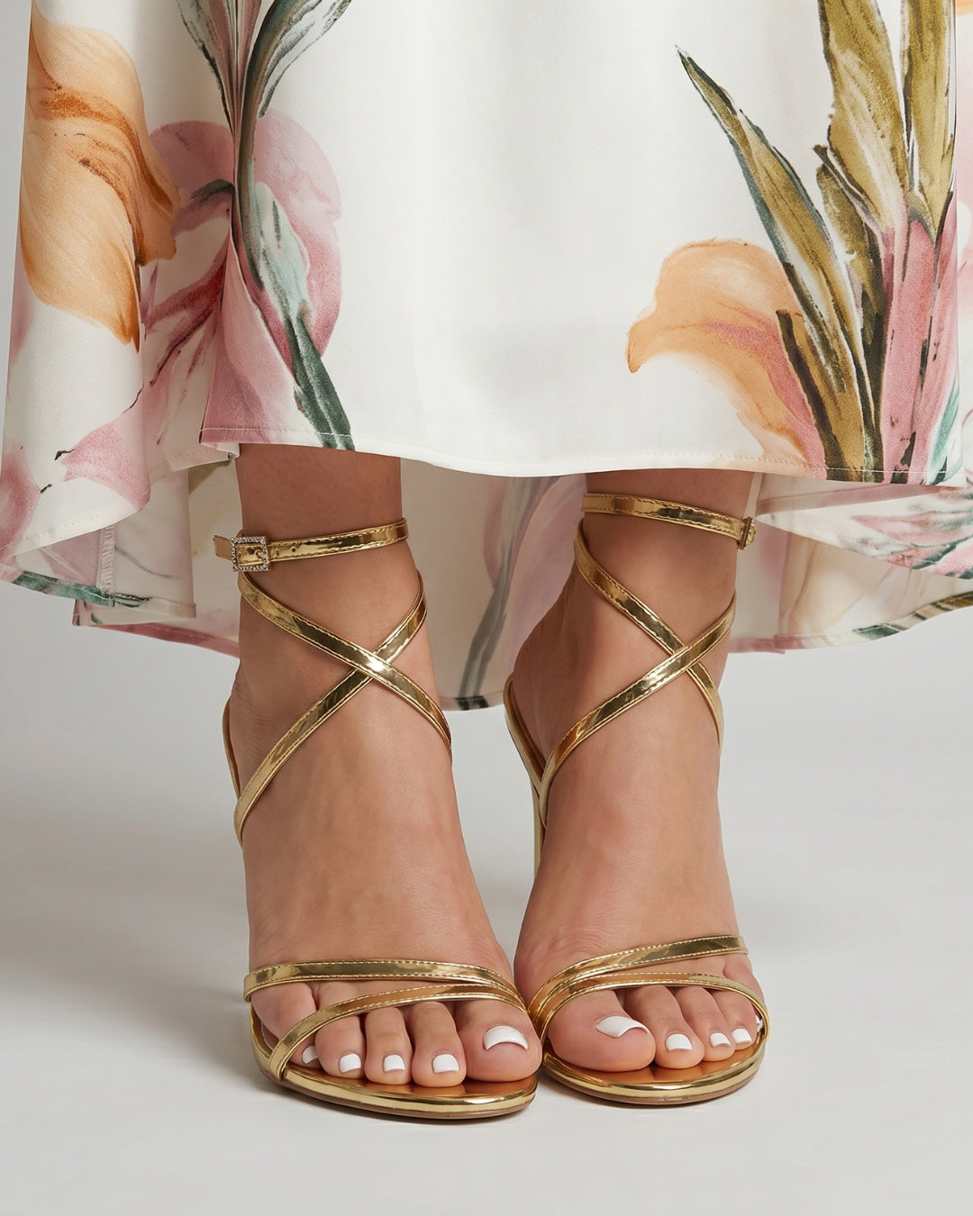 Boglárka | Szandál Magassarkú Női Pántos Stiletto