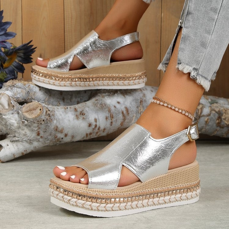 Borbála | Platform Szandál Női Espadrilles Cipzáras