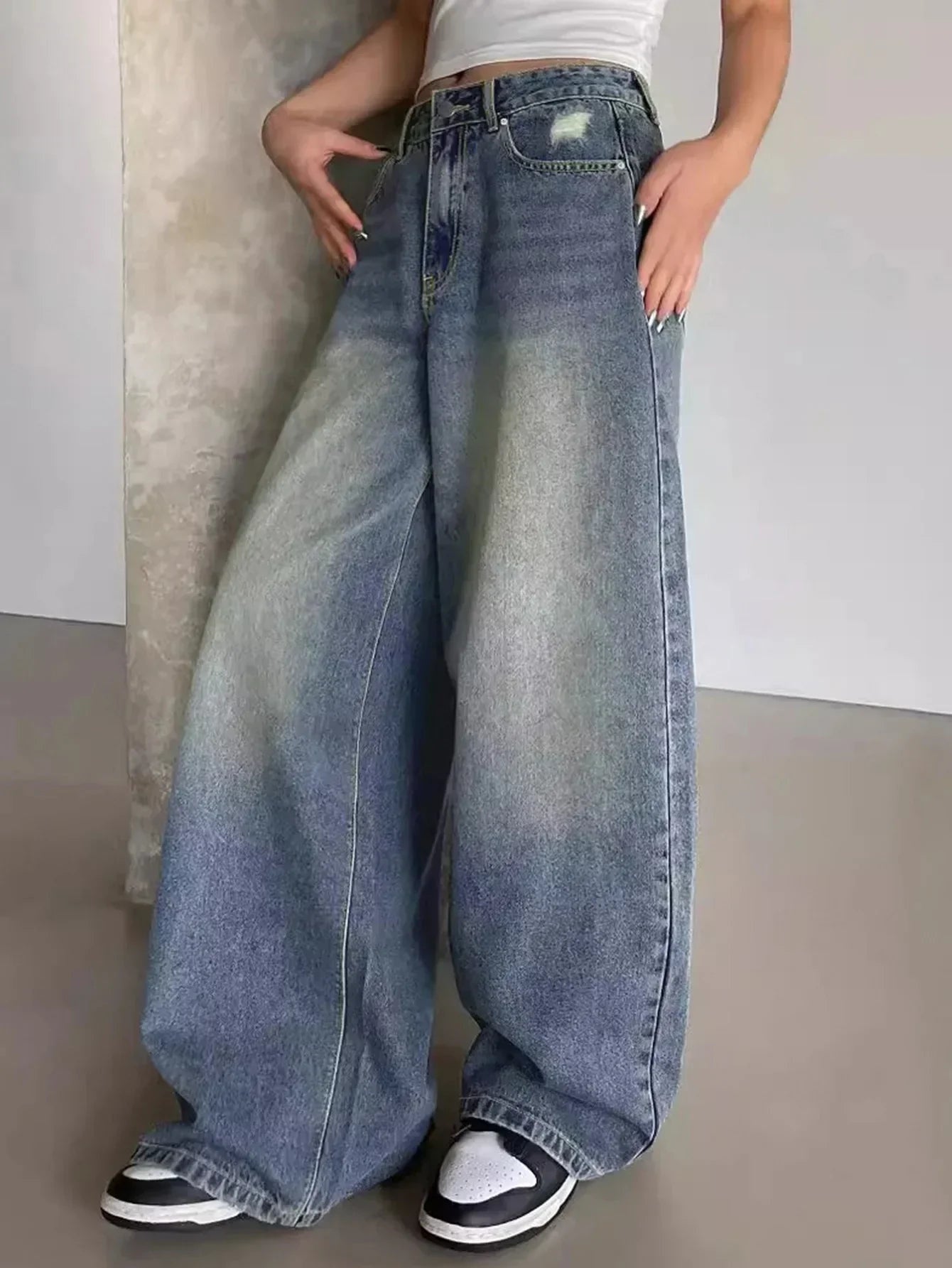 Borbála | Wide Leg Farmernadrág Női Magas Derekú Bő Szabású