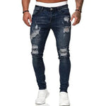 Botond | Skinny Jeans Férfi Slim Fit Ripped Farmernadrág