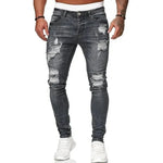 Botond | Skinny Jeans Férfi Slim Fit Ripped Farmernadrág