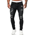 Botond | Skinny Jeans Férfi Slim Fit Ripped Farmernadrág