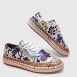 Carla | Sneaker Oxford Damen Blumenmuster Kork-Plateausohle