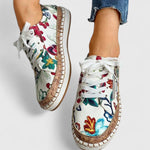 Carla | Sneaker Oxford Damen Blumenmuster Kork-Plateausohle