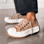 Charlotte | Sneaker Damen Plateau Schnürer Leinenschuh