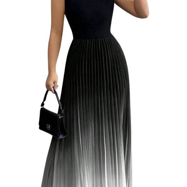 Clara | Langes Abendkleid Damen Ärmellos Plissiert