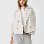 Clara | Wolljacke Kurz Damen Zweireihig Oversized