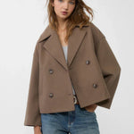 Clara | Wolljacke Kurz Damen Zweireihig Oversized
