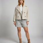 Clara | Wolljacke Kurz Damen Zweireihig Oversized