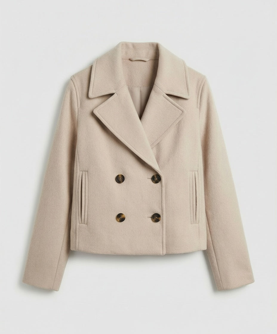 Clara | Wolljacke Kurz Damen Zweireihig Oversized