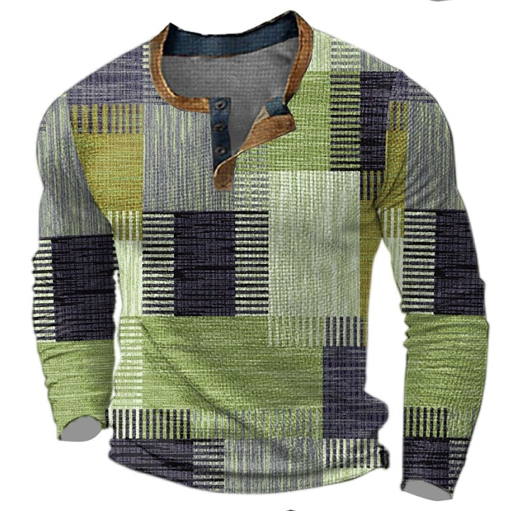 Cornelia | Pullover Damen Henley Gemustert Langarm