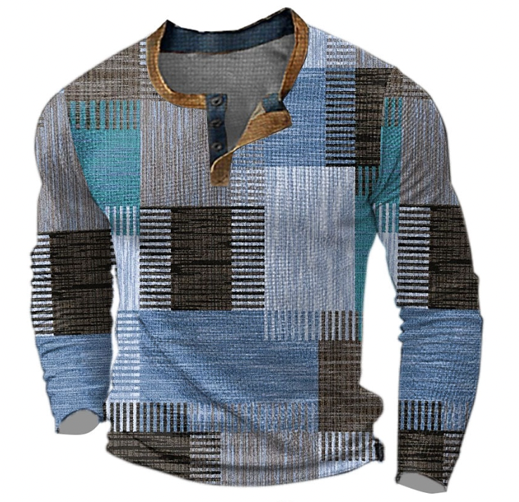 Cornelia | Pullover Damen Henley Gemustert Langarm