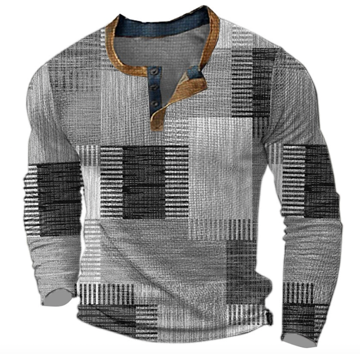 Cornelia | Pullover Damen Henley Gemustert Langarm