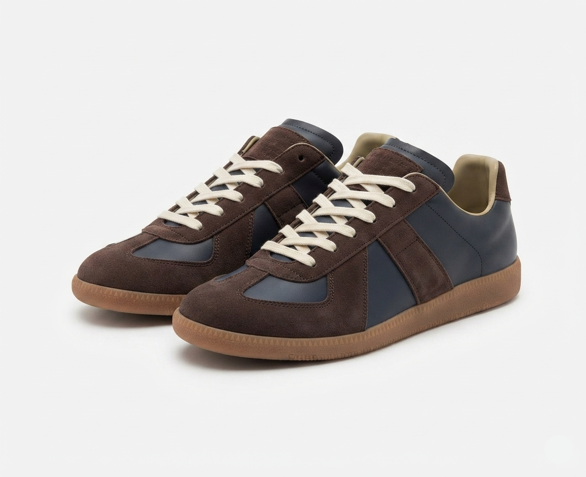 Curdin | Sneaker Herren Leder Wildleder Low-Top Schnürschuh