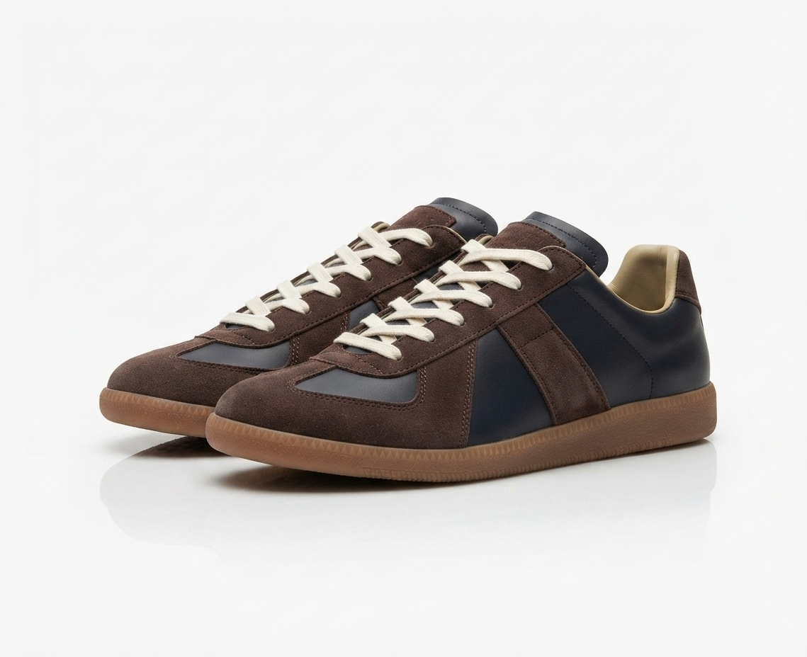 Curdin | Sneaker Herren Leder Wildleder Low-Top Schnürschuh
