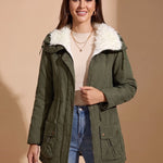 Daniela | Parka Damen mit Kunstfellkragen Gefüttert Kordelzug