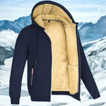 Dominik | Fleecejacke Herren mit Kapuze Warm Gefüttert Reissverschluss