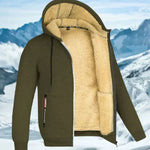 Dominik | Fleecejacke Herren mit Kapuze Warm Gefüttert Reissverschluss