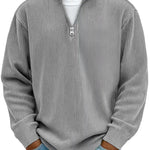 Dominik | Pullover Herren Half-Zip Strukturstrick Langarm
