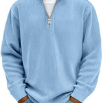 Dominik | Pullover Herren Half-Zip Strukturstrick Langarm