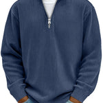 Dominik | Pullover Herren Half-Zip Strukturstrick Langarm